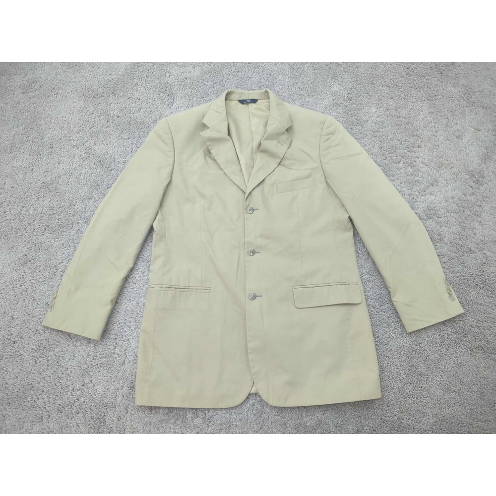 Brooks Brothers Blazer Jacket Mens 42 Beige Stretch Three Button Front Lined
